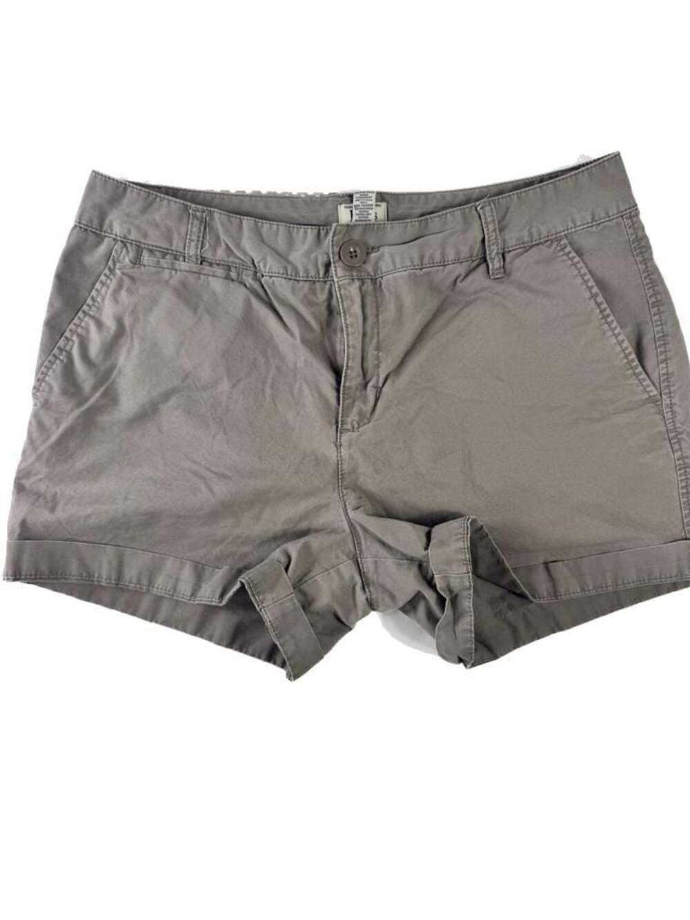 G.H. Bass & Company Women's Taupe Cotton Cuffed Chino Shorts